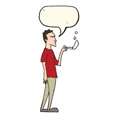 cartoon annoyed smoker with speech bubble N7