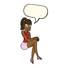 cartoon pretty woman with speech bubble N207
