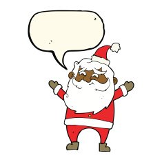 cartoon happy santa claus with speech bubble N24