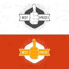 Badge symbol or logotype with hand