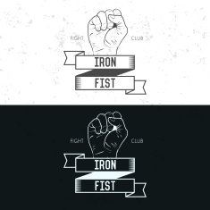 Badge symbol or logotype with hand N2