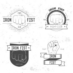 Badge symbol or logotype with hand N4