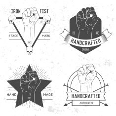 Badge symbol or logotype with hand N5