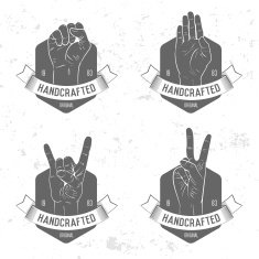 Badge symbol or logotype with hand N6
