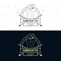 Badge symbol or logotype with hand N9