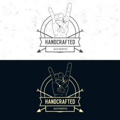 Badge symbol or logotype with hand N10
