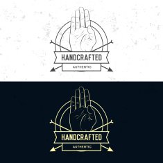 Badge symbol or logotype with hand N11