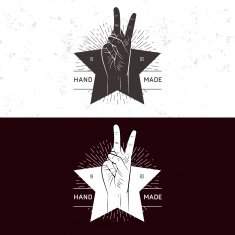 Badge symbol or logotype with hand N16