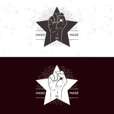 Badge symbol or logotype with hand N18