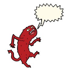 cartoon monster with speech bubble N39