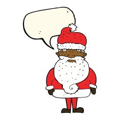 cartoon santa claus with speech bubble N156