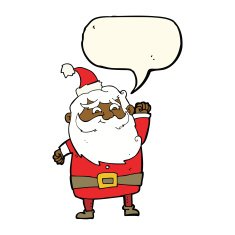 cartoon santa claus with speech bubble N157