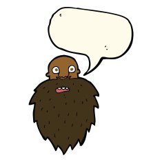 cartoon bearded man with speech bubble N37