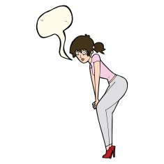 cartoon woman posing with speech bubble N23