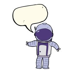 cartoon astronaut with speech bubble N94