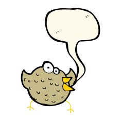 cartoon happy bird with speech bubble N29