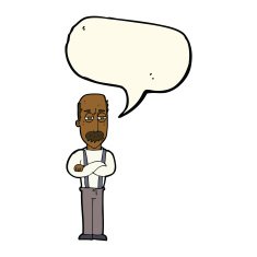 cartoon annoyed old man with speech bubble N52
