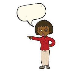cartoon woman telling off with speech bubble N7