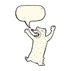 cartoon polar bear with speech bubble N54