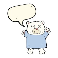 cartoon cute polar bear with speech bubble N54
