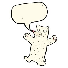 cartoon polar bear with speech bubble N55
