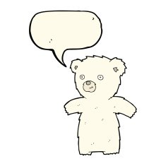 cute cartoon polar bear with speech bubble N60