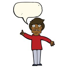 cartoon man asking question with speech bubble N40