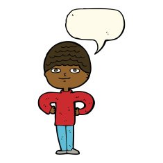 cartoon proud man with speech bubble N21