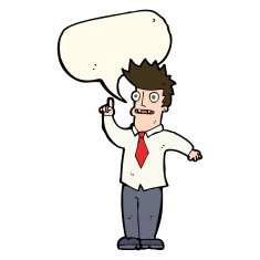 cartoon man with idea speech bubble N88