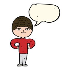 cartoon proud man with speech bubble N22