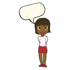 cartoon pretty girl with speech bubble N78