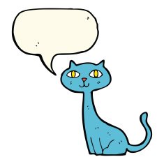 cartoon cat with speech bubble N27