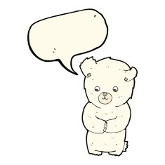 cute cartoon polar bear with speech bubble N62