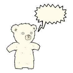 cute cartoon polar bear with speech bubble N64