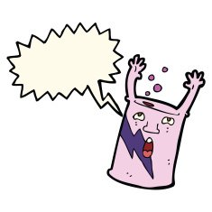 cartoon soda can character with speech bubble N7