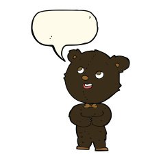 cartoon cute teddy bear with speech bubble N15