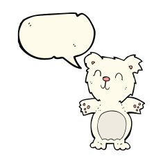 cartoon cute polar bear cub with speech bubble N21