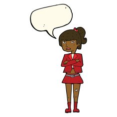 cartoon cool girl with speech bubble N20