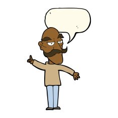 cartoon old man telling story with speech bubble N6