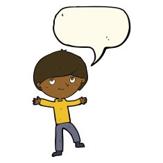 cartoon excited boy with speech bubble N118
