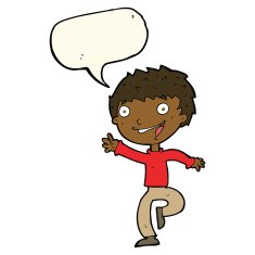 cartoon excited boy with speech bubble N119