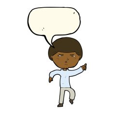 cartoon annoyed man with speech bubble N63