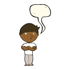 cartoon happy man with speech bubble N365