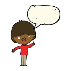Cartoon happy boy with speech bubble N190
