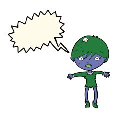 cartoon vampire girl with speech bubble N180