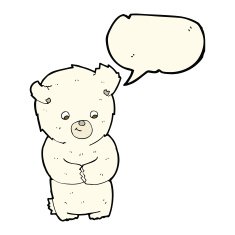 cute cartoon polar bear with speech bubble N67