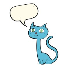 cartoon cat with speech bubble N28