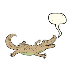 cartoon crocodile with speech bubble N26