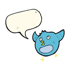 cartoon happy bird with speech bubble N30