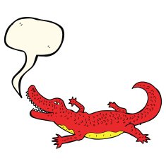 cartoon crocodile with speech bubble N27
